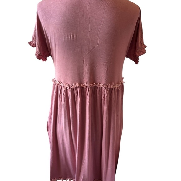 POL Women’s Casual Pink Flutter Mini Dress Appliqué Stretch Small - Picture 3 of 10